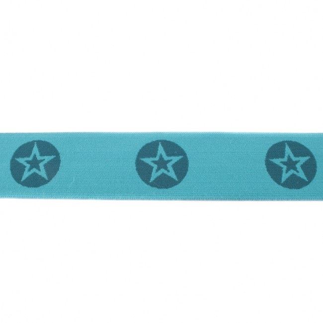Decorative rubber of turquoise color with the motif of stars 42921