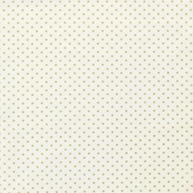 Christmas fabric made of cotton in cream color with gold star print 20703/051