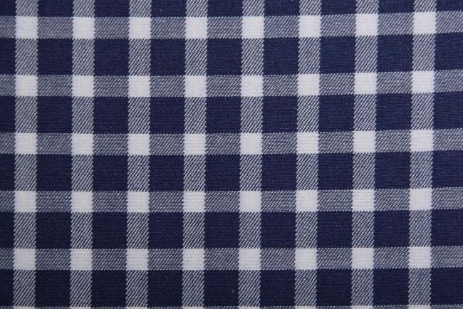 Cotton plaid fabric in dark blue color AP1213