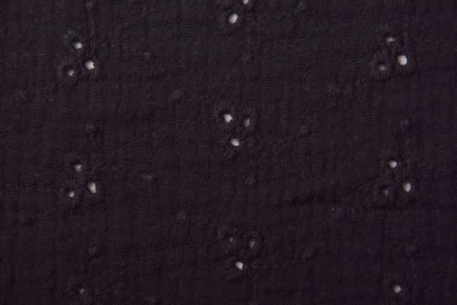 Muslin with embroidery in black 17271/069