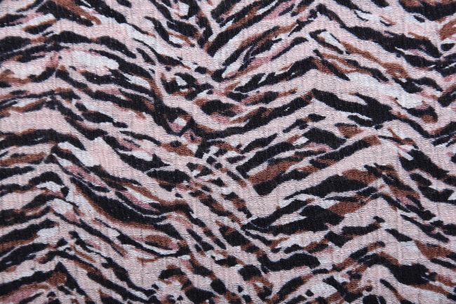 Viscose fabric in brown color with an abstract pattern TQ1859-212C