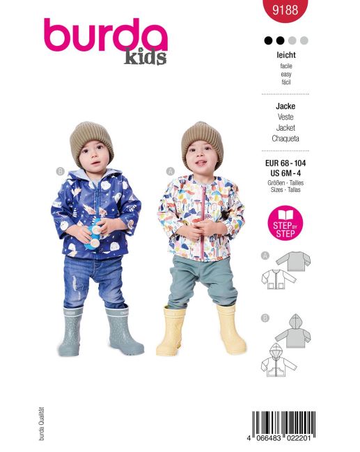Pattern for a children's jacket in sizes 68-104 9188