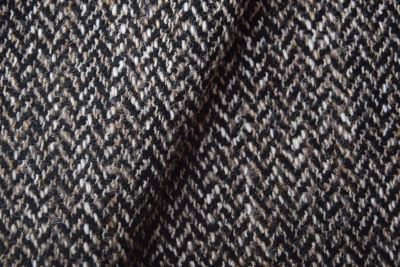 Coat fabric in black with zigzag pattern TI2045
