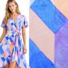 Viscose knit in blue with geometric print MI11619/603