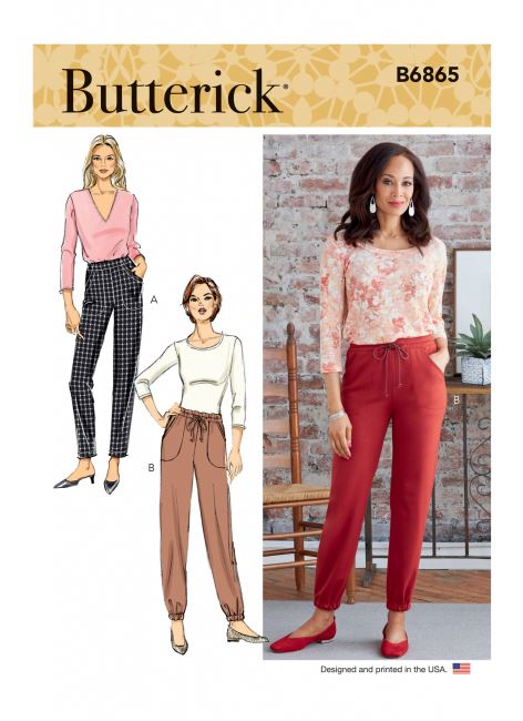 Butterick fit for women's trousers in sizes XS-XXL B6865-A
