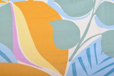 Viscose fabric with gloss with abstract leaf print MOR4152 (2)
