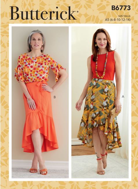Butterick cut on skirt in size 32-40 B6773-A5