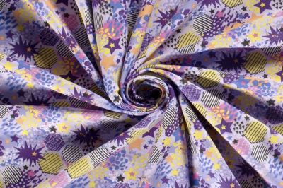 French Terry sweatpants in violet color with geometric print 19634/042 (4)