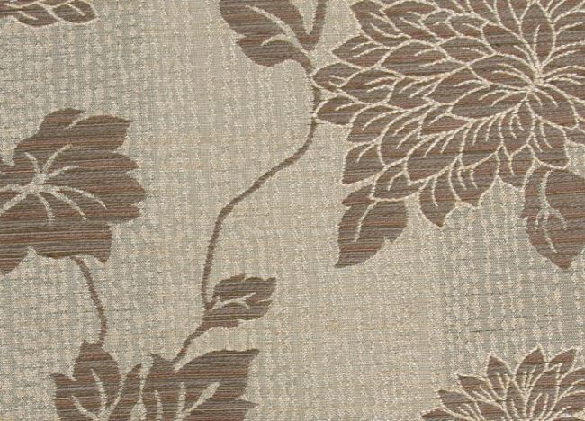 Decorative fabric in brown color with flower pattern 21009