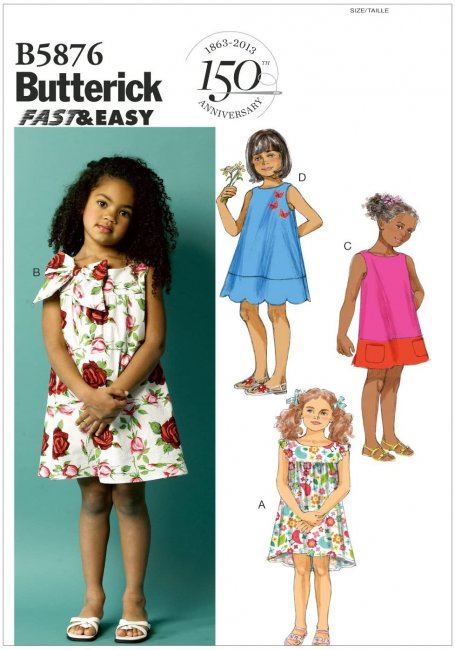 Cut Butterick baby dress in size 86-104 B5876-CCB