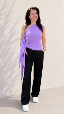 Set for sewing a summer viscose top with ties in yellow color SET59 (2)