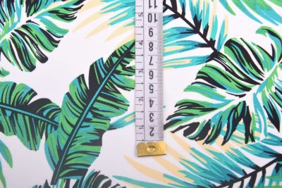 Viscose fabric in white with leaf print MOR4028 (3)