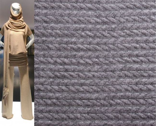 Dark gray knitwear with braids 0844/980