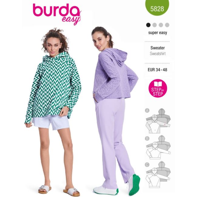 Women's sweatshirt cut in size 34-48 5828