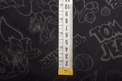 1 m of cotton knitwear in black with Tom and Jerry print DS-KUP60 (1)