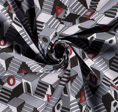 Softshell in gray color with digital print of geometric shapes 20430/063 (3)