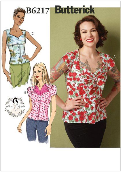 Butterick cut for blouse in size 38-46 B6217-D5