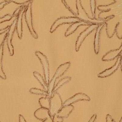 Luxurious coat fabric in caramel color with embroidered flowers 23212/090 (1)