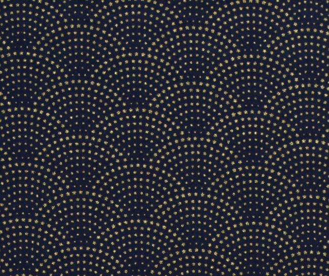 Christmas cotton fabric in blue with a decorative gold print 20739/008