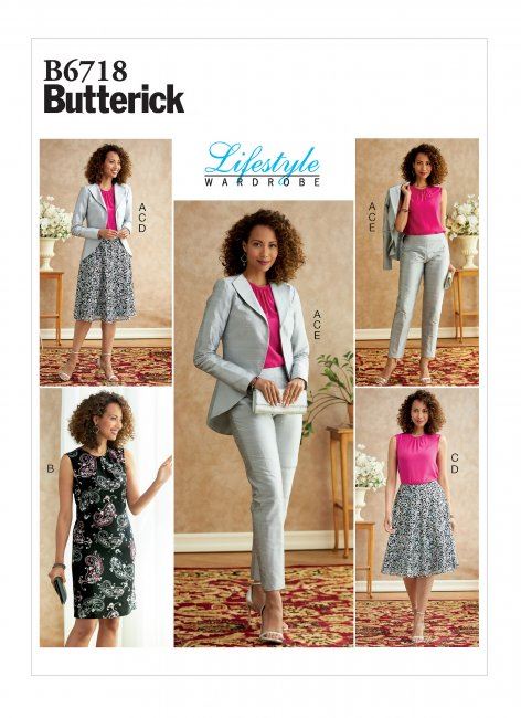 Butterick cut for women's suit in size 36-44 B6718-A5