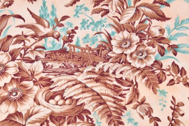 American Brown Floral Print Patchwork Cotton 199PYOPM/114