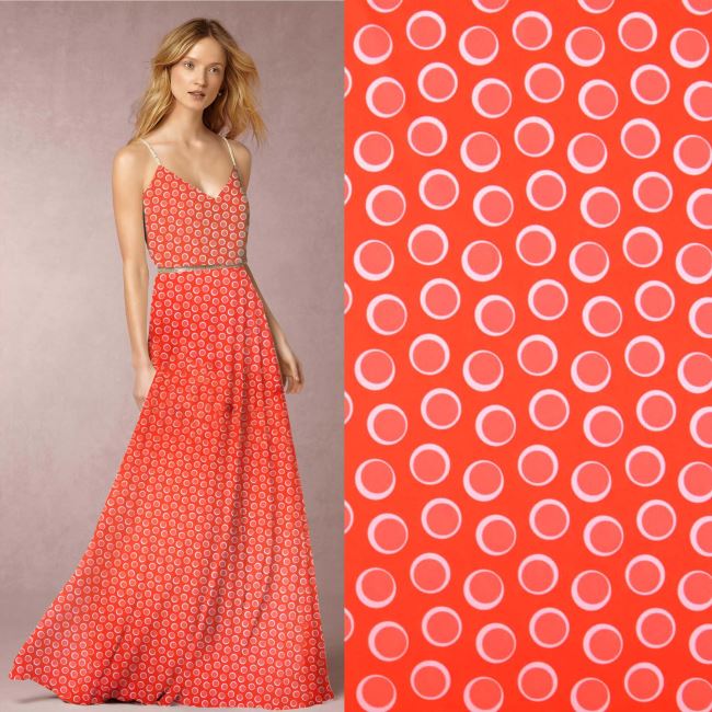 Functional knitwear Venezia in orange with digital polka dot print CS13608A