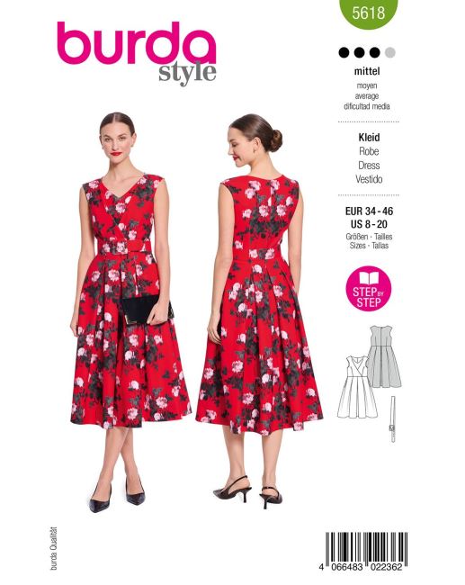 Women's dress pattern in sizes 34-46 5618