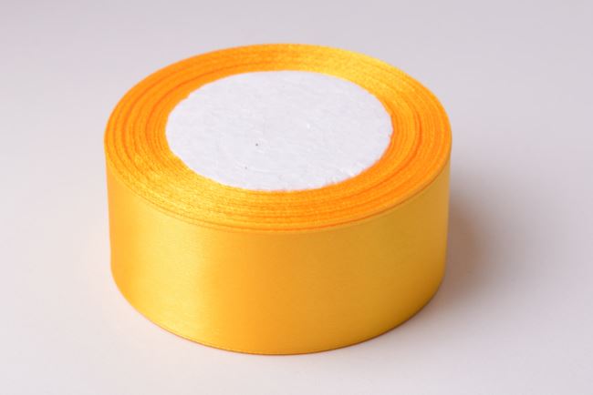 Satin ribbon in yellow color 4 cm 06225