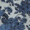 Social jacquard fabric in silver color with plastic flower pattern 23187/690