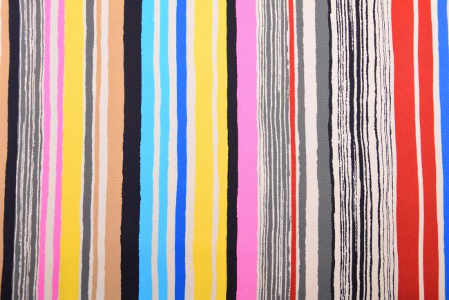 Stretch cotton with a pattern of colored stripes TF247