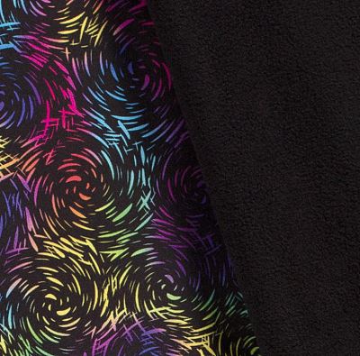 Softshell in black color with digital print of abstract colored wheels 20443/069 (1)