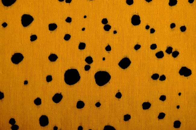 Double gauze in mustard color with polka dots print 181520
