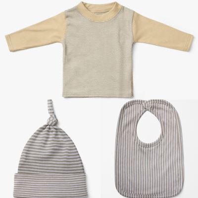 Cotton knitwear from the BABY collection with olive stripes 18489/026 (1)