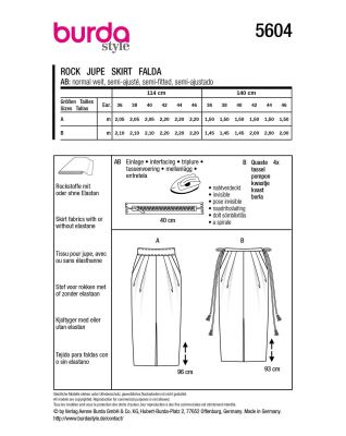 Pattern for women's skirt in size 36-46 5604 (1)