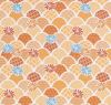 Poplin in orange with decorative print with flowers 19717/036