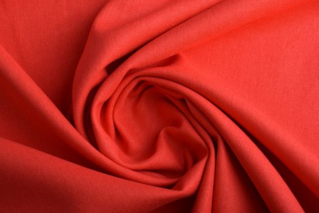 Viscose fabric with admixture of linen in red color 13559/037