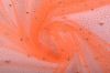 Tulle in orange color with glitter and pearls 10328/036