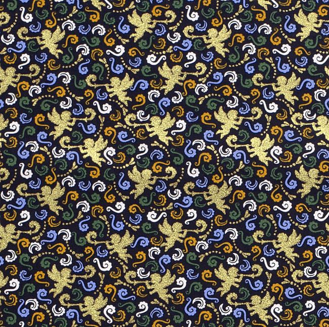 Christmas cotton fabric in blue with thematic print 20746/008