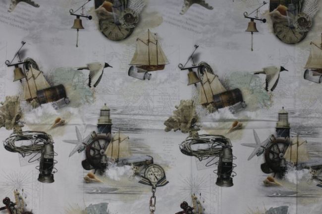 decorative fabric with a digital print of a nautical theme 1083/052