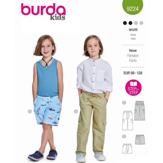 Cut for children's trousers and shorts in size 98-128 9224
