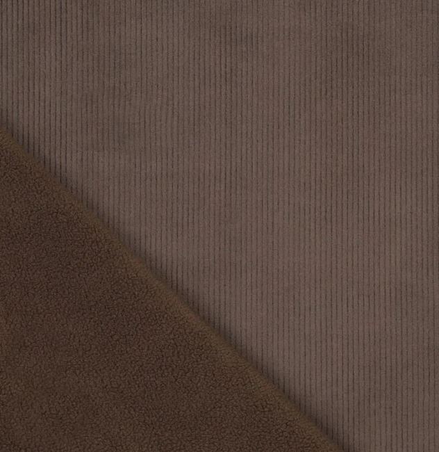 Fleece in brown color with fine ribbing 21101/100