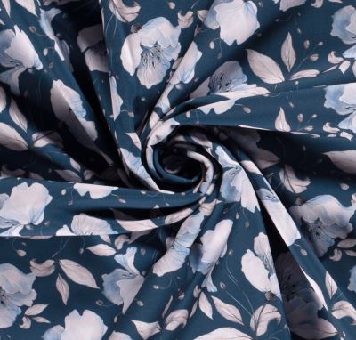 Softshell in blue color with digital print of blooming flowers 20423/008 (4)