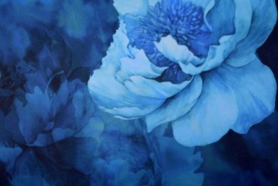 Kimo knitwear with digital print of blue flowers SMT-SC5515C/1 (2)