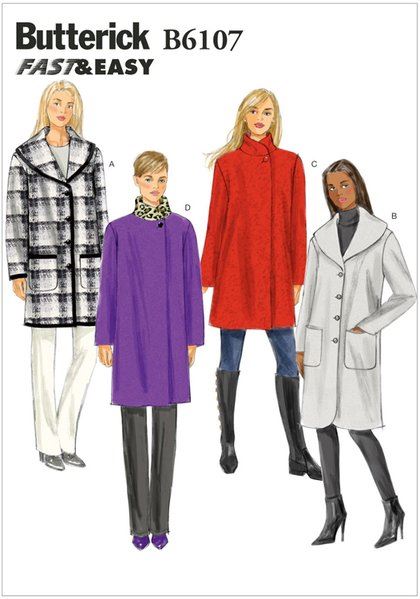 Butterick cut for women's jacket in size XSM-MED B6107-Y