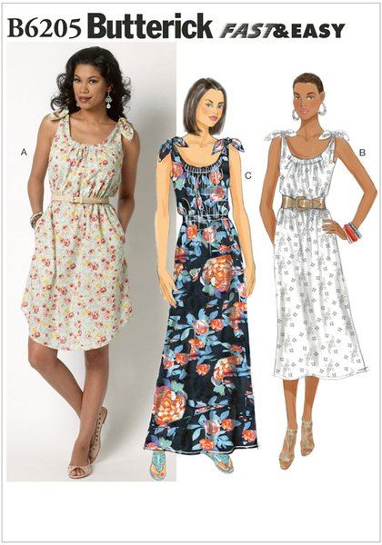 Butterick Cut for Women's Dress Size Lrg-Xxl B6205-ZZ