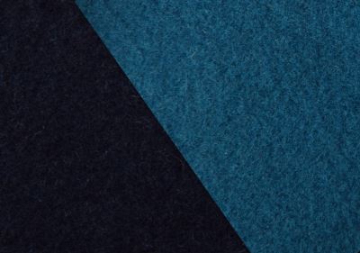 Luxurious double-sided coat fabric in a combination of blue and kerosene color AV001