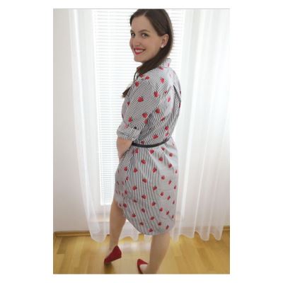 Printed cut Women's shirt dress/shirt size XXS-XXXL FA005 (1)
