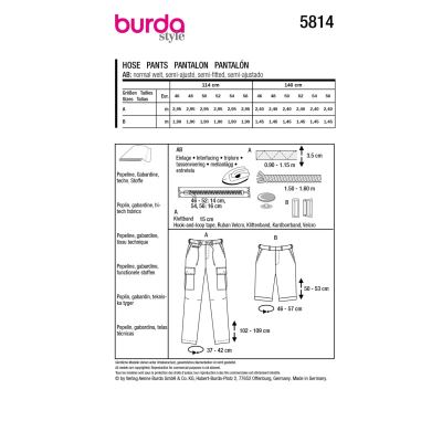 Cut for men's trousers in size 46-56 5814 (1)
