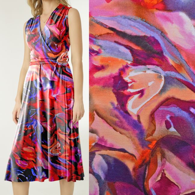 Viscose knit with abstract floral print MI57003/14246