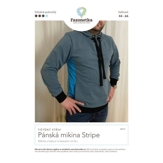 Printed cut Fazonetka for men's Stripe sweatshirt size 44-66 FA044